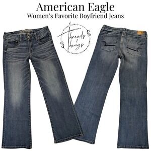 American Eagle Favorite Boyfriend Jeans Women's 10s Denim y2k bootcut preppy vtg